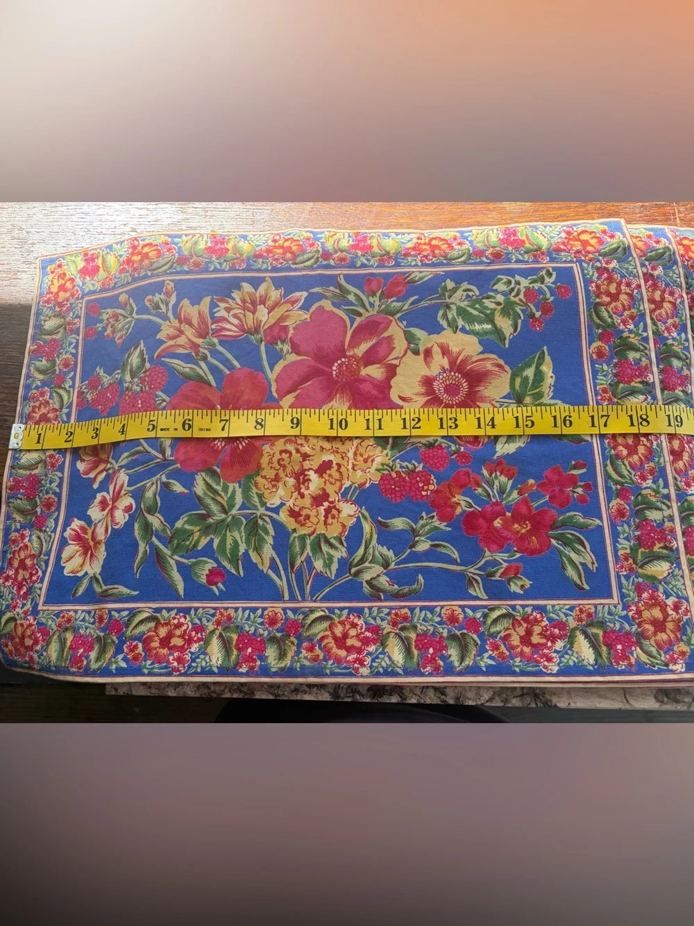 Blue Floral Cotton Placemats